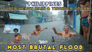 洪水でも陽気なフィリピンの人々